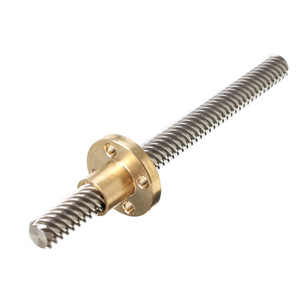 3D Printer T8 1/2/4/8/12/14mm 400mm Lead Screw 8mm Thread With Copper Nut For Stepper Motor