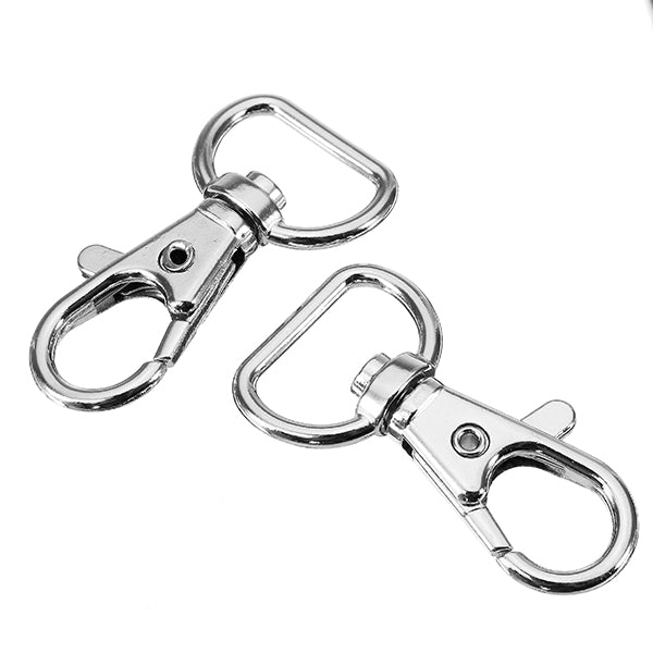 10Pcs 40mm Silver Zinc Alloy Swivel Lobster Claw Clasp Snap Hook with 16mm D Ring