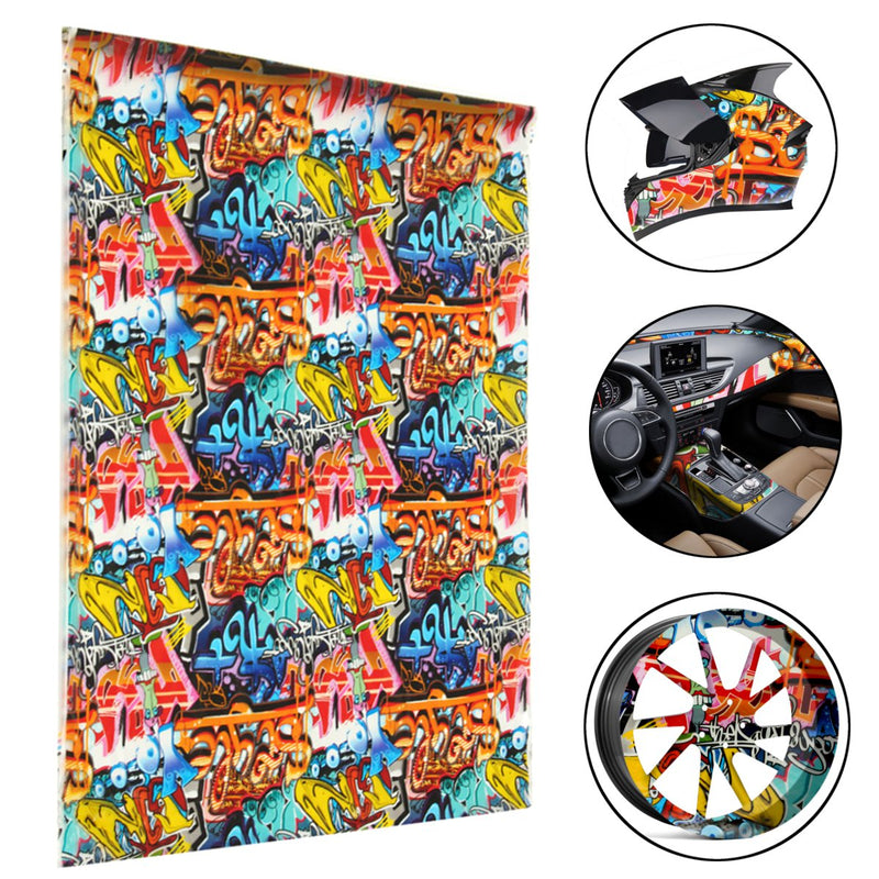 200CM Graffiti Doodle Hydrographic Water Transfer Hydro Dipping DIP Print Film Decorations