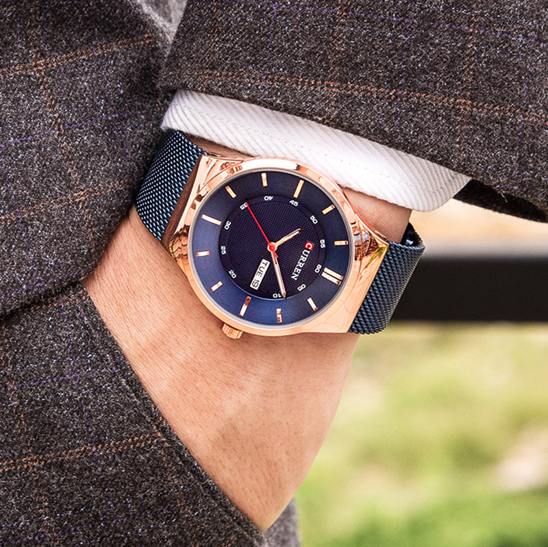 CURREN 8311 Ultra Thin Casual Style Quartz Watch Date Week Display Waterproof Men Watch