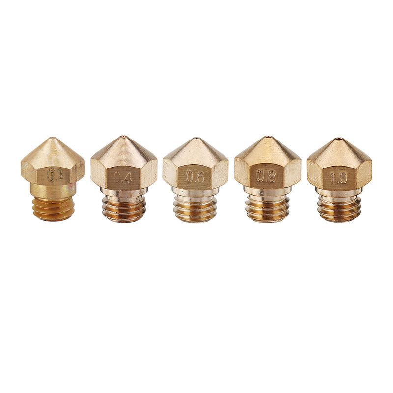 5pcs 0.2/0.4/0.6/0.8/1.0mm MK10 Extruder Nozzle Each + 2pcs 0.2/0.4/0.6/0.8/1.0mm Cleaning Needle Each Kit For 3D Printer Parts
