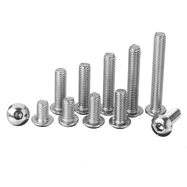 Suleve M5SH7 165Pcs M5 Hex Socket Button Head Screw 304 Stainless Steel Bolt Assortment Set