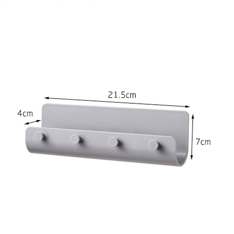 Plastic 4 Hooks Storage Rack Cloth Hanger Bathroom Toiletry Kitchen Utensils Holder Organizer Books Stand Decoration