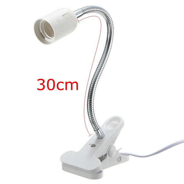 10/20/30/40cm US Plug E27 Flexible Clip on Switch LED Light Lamp Bulb Holder Socket Converter