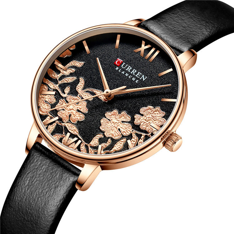 CURREN 9065 Flower Show Fashionable Ladies Wrist Watch Waterproof Quartz Watches