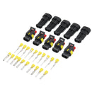 30 Set 1/2/3/4/5 Pin Sealed Waterproof Electrical Wire Connector Terminal Plugs