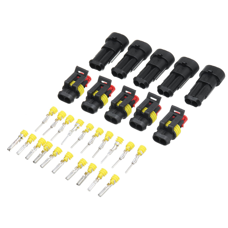 30 Set 1/2/3/4/5 Pin Sealed Waterproof Electrical Wire Connector Terminal Plugs