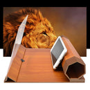 Unversal 12" 3D HD Rollable Wood Phone Screen Magnifier Video Movie Amplifier For Smart Phone