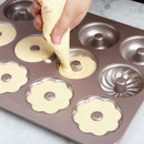 Stainless Steel  12 Continuous Mold Non-stick Household Donut Cake Mold Small Bread Baking Mold