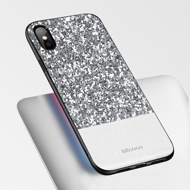 DZGOGO Diamond Bling PU Leather Protective Case for iPhone X