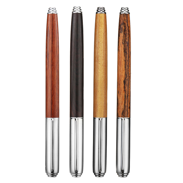 Handmade Nature Wood Barrel China Fountain Pen Extra Fine Nib 0.38mm Writing Pen