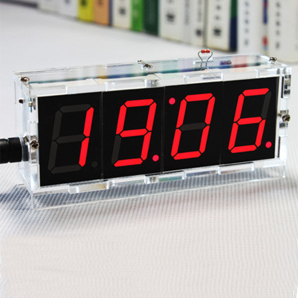 Geekcreit DIY 4 Digit LED Electronic Clock Kit Temperature Light Control Version