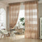 2 Panel European Style Jacquard Breathable Voile Sheer Curtains Bedroom Living Room Window Screening