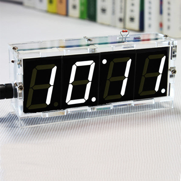 Geekcreit DIY 4 Digit LED Electronic Clock Kit Temperature Light Control Version