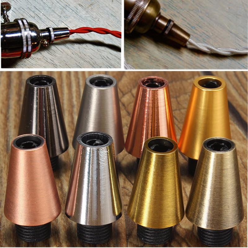 Metal Strain Relief Piece Threaded Cord Grip Cloth Wire Socket Cap Pendant Light