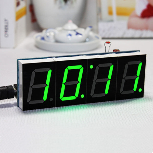 Geekcreit DIY 4 Digit LED Electronic Clock Kit Temperature Light Control Version