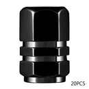 20pcs Wheel Tyre Tire Valve Stem Air Dust Cover Screw Cap Car Truck Bike black