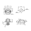 1 Set Push Button Alloy Drawer Cupboard Catch Lock Latch Knob Caravan Motorhome