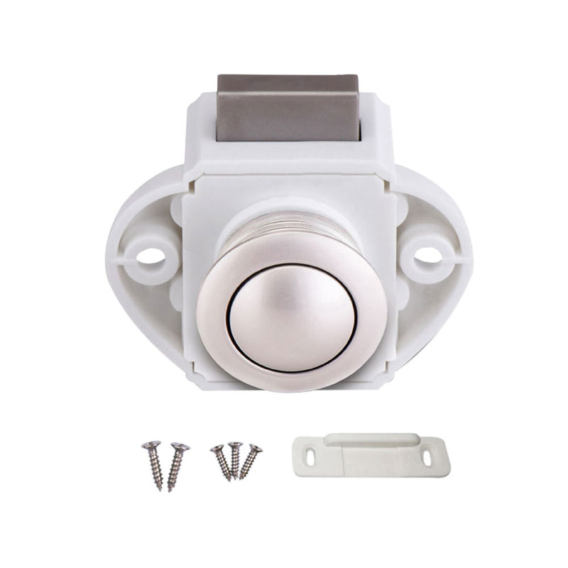1 Set Push Button Alloy Drawer Cupboard Catch Lock Latch Knob Caravan Motorhome