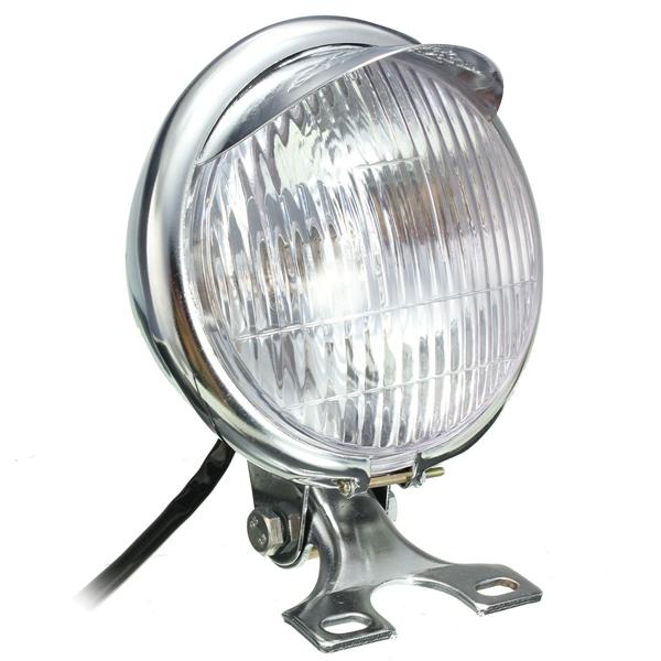 Chrome Shiny Round Motorcycle Motor Bike Autocycle Headlight 12V