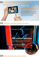 Danmini YB-43HD-MT 4.3 inch Screen 3.0MP Security Camera No Disturb Peephole Viewer Digital Peephole Door Bell with Touch Keys, Support Night Vision & PIR Motion Detection & Voice Intercom & TF Card & Video Recording (Black)