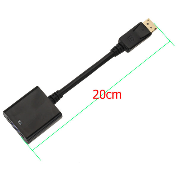 Display Port DP Male To VGA Female Adapter Display Cable Converter Black