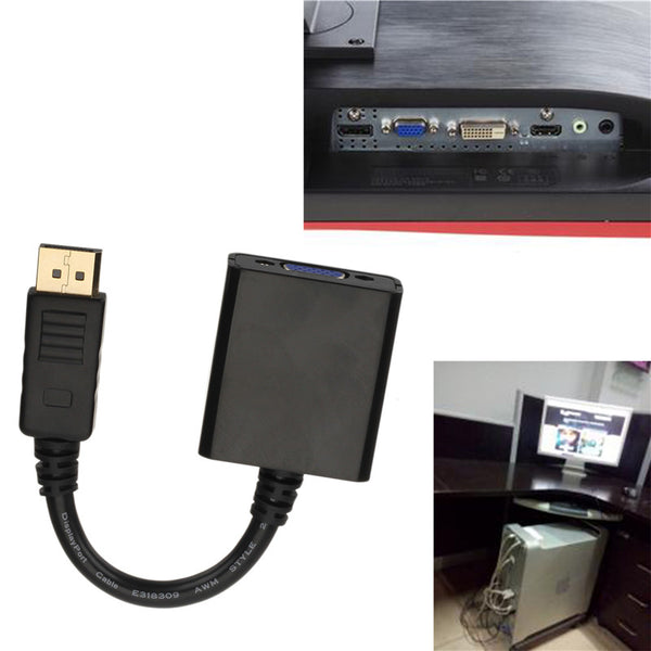 DisplayPort DP Male to VGA Female Video Converter Adapter Cable for PC Laptop