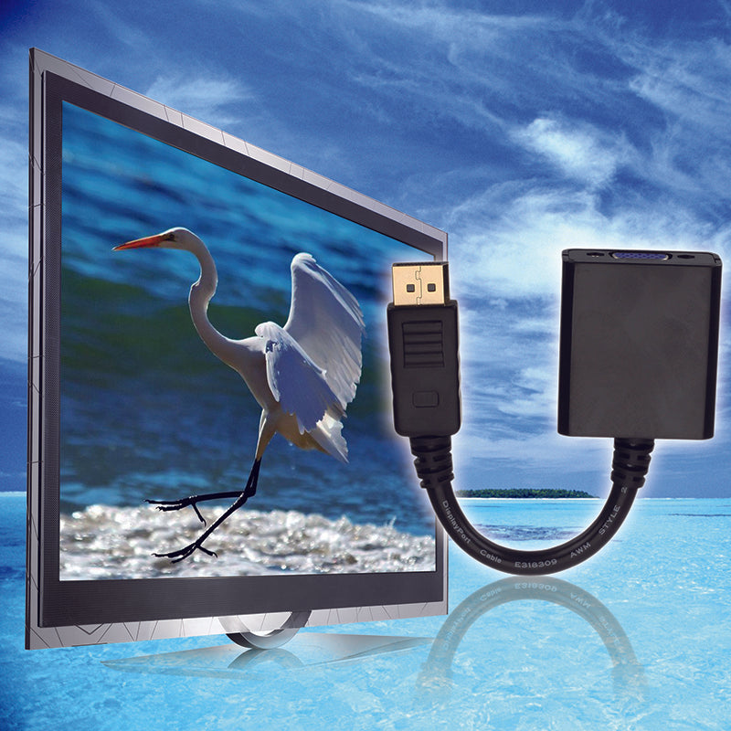 Display Port DP Male To VGA Female Adapter Display Cable Converter Black