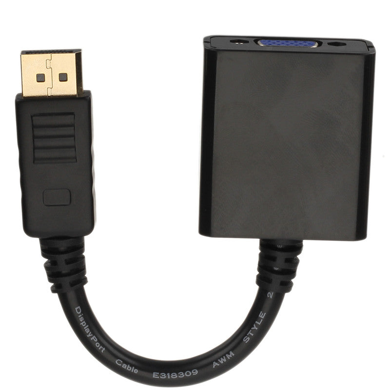 Display Port DP Male To VGA Female Adapter Display Cable Converter Black