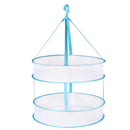 2-Layer Double-Hanging-Clothes Drying-Rack Laundry-Basket Folding Round Net