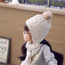 Ball Cap-Accessories Ear-Protection Knitted Wool Baby-Boys-Girls Fashion