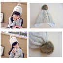1 x Cute Knitted Wool Hat Baby Boys Girls Fashion Pullover Hair Ball Cartoon Hot