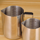 1x Stainless Steel Coffee Pitcher Pull Flower Cup With Scale Best Tools