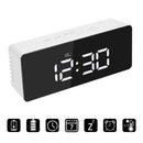 Digital Alarm Clock LED Display Multi functional Snooze 12/24H Mirror Clock