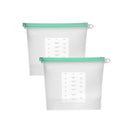 2 pcs Silicone Fresh Bags Reusable Fridge Food Sealing Storage Fruit Meat Best