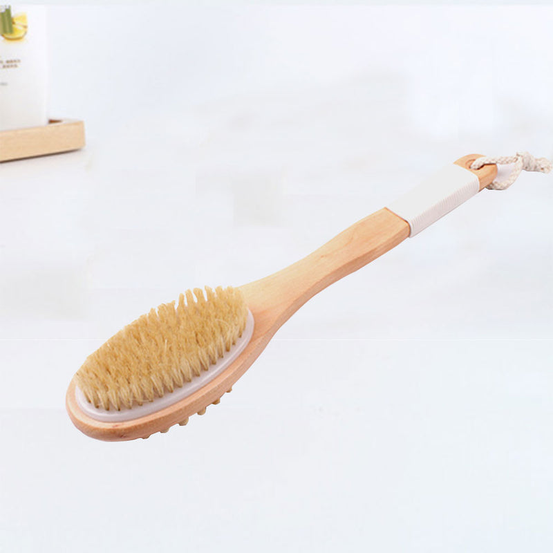 Double Sided Bamboo Bath Brush Wood Body Massager Back Shower Massage Brush
