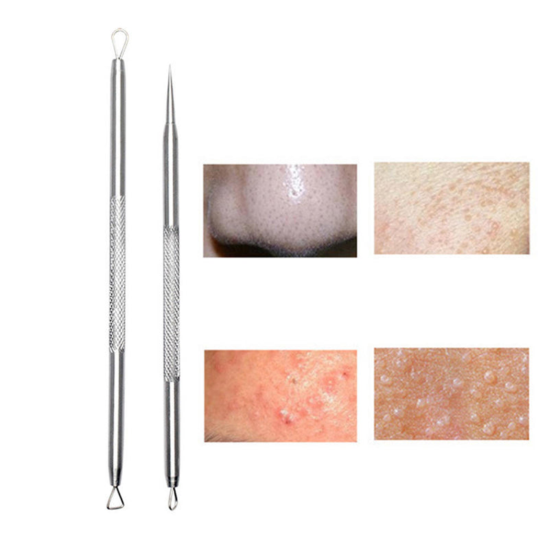 1 Set Curved Blackhead Acne Clip Needle Tweezers Pimple Popper Extractor Remover