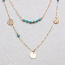 Three-layer Fashion Women Lady Alloy Clavicle Choker Necklace Charm Chain Jewelr