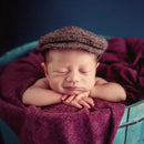 Newborn Baby Photography Props Photo Shoot Outfits Infant Cap Cabbie Hat with Bowtie Set Beige