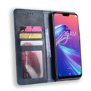 Magnetic Buckle Retro Texture Horizontal Flip Leather Case for Asus Zenfone Max Plus (M2) ZB634KL / Zenfone Max Shot ZB634KL, with Holder & Card Slots & Wallet (Blue)