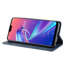 Magnetic Buckle Retro Texture Horizontal Flip Leather Case for Asus Zenfone Max Plus (M2) ZB634KL / Zenfone Max Shot ZB634KL, with Holder & Card Slots & Wallet (Blue)