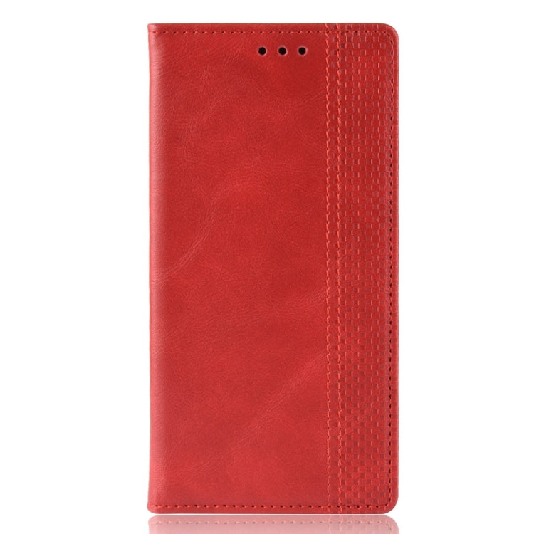 Magnetic Buckle Retro Texture Horizontal Flip Leather Case for Asus Zenfone Max Plus (M2) ZB634KL / Zenfone Max Shot ZB634KL, with Holder & Card Slots & Wallet (Red)