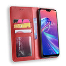 Magnetic Buckle Retro Texture Horizontal Flip Leather Case for Asus Zenfone Max Plus (M2) ZB634KL / Zenfone Max Shot ZB634KL, with Holder & Card Slots & Wallet (Red)