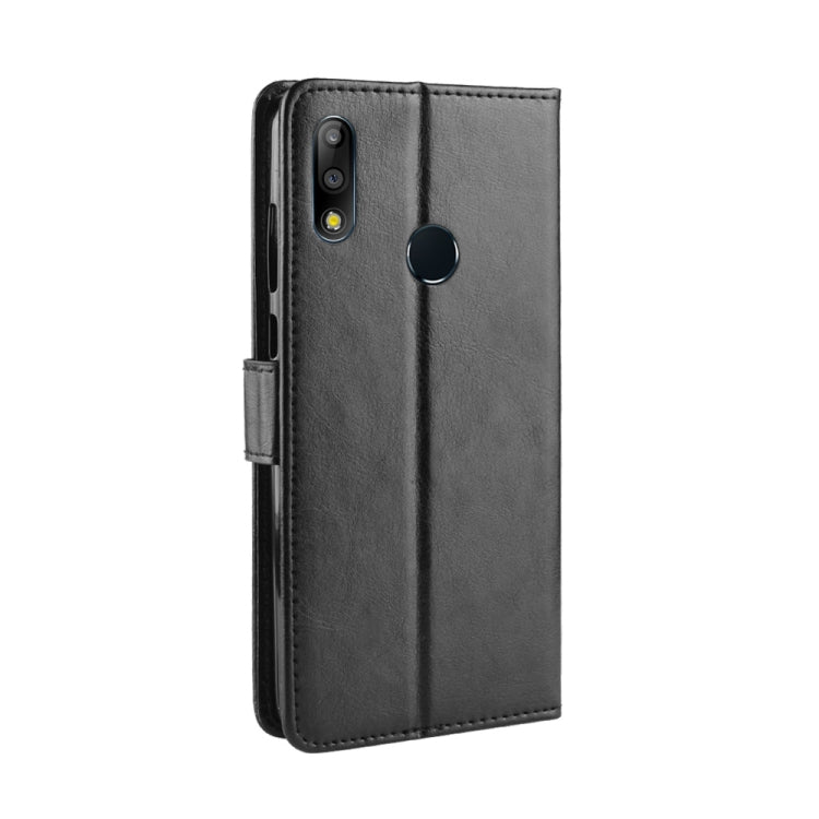 Crazy Horse Texture Horizontal Flip Leather Case for Asus Zenfone Max Plus (M2) ZB634KL / Zenfone Max Shot ZB634KL, with Holder & Card Slots & Wallet & Lanyard (Black)