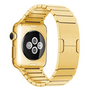 For Apple Watch 42mm Stainless Steel Watch Band(Gold)