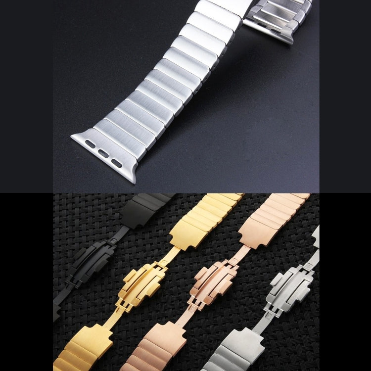 For Apple Watch 42mm Stainless Steel Watch Band(Gold)