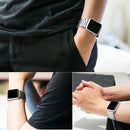 For Apple Watch Series 7 41mm / 6&SE&5&4 40mm / 3&2&1 38mm Fold Buckle 3 Beads Stainless Steel Watch Band(Black)