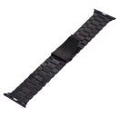 For Apple Watch Series 7 41mm / 6&SE&5&4 40mm / 3&2&1 38mm Fold Buckle 3 Beads Stainless Steel Watch Band(Black)