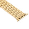 For Apple Watch Series 7 41mm / 6&SE&5&4 40mm / 3&2&1 38mm Fold Buckle 3 Beads Stainless Steel Watch Band(Gold)