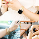 For Apple Watch Series 7 41mm / 6&SE&5&4 40mm / 3&2&1 38mm Fold Buckle 3 Beads Stainless Steel Watch Band(Rose Gold)